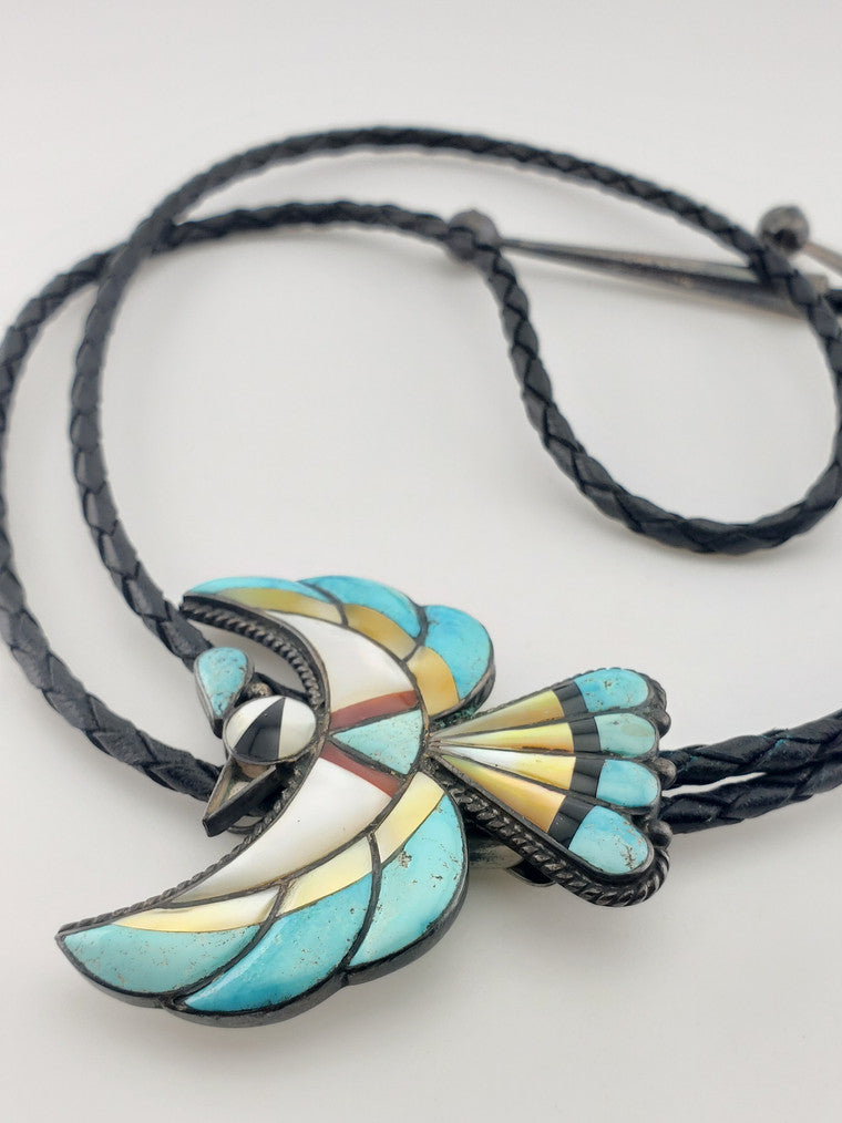 Antique Sterling Thunder Bird Bolo Tie