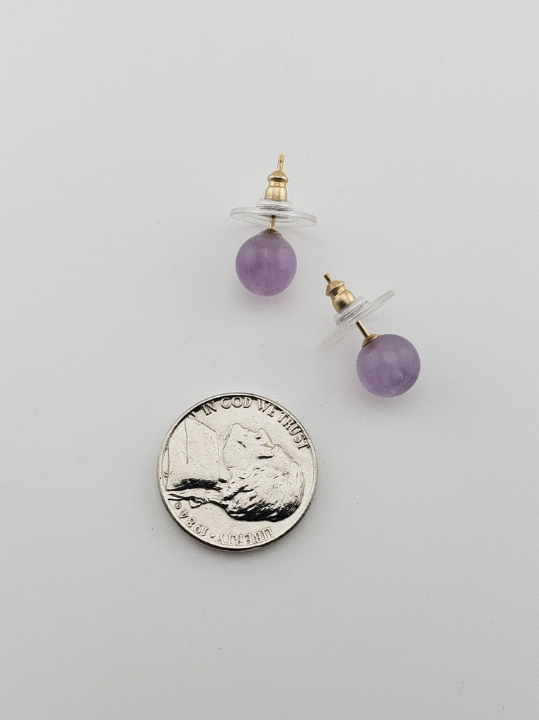 14k Amethyst Studs