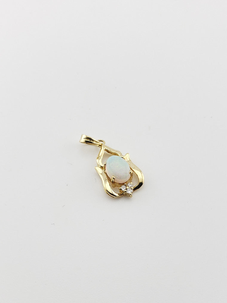 Opal Pendant with Diamonds