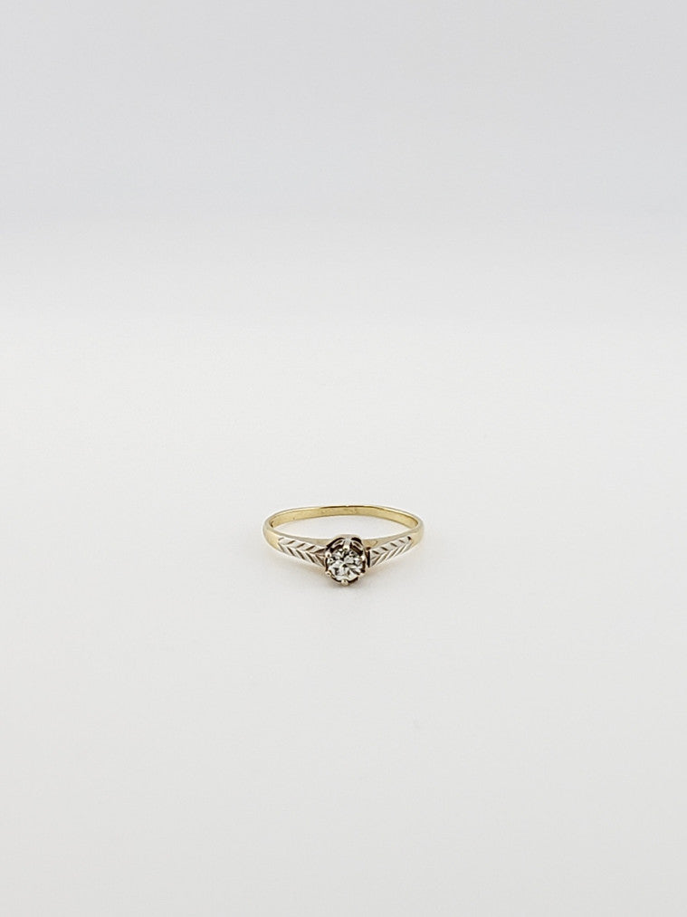 Two-Tone Chevron Ring