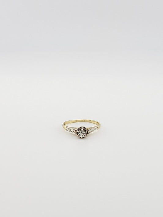 Two-Tone Chevron Ring