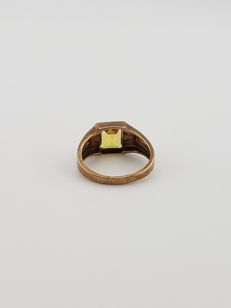 Synthetic Canary Yellow Sapphire Ring