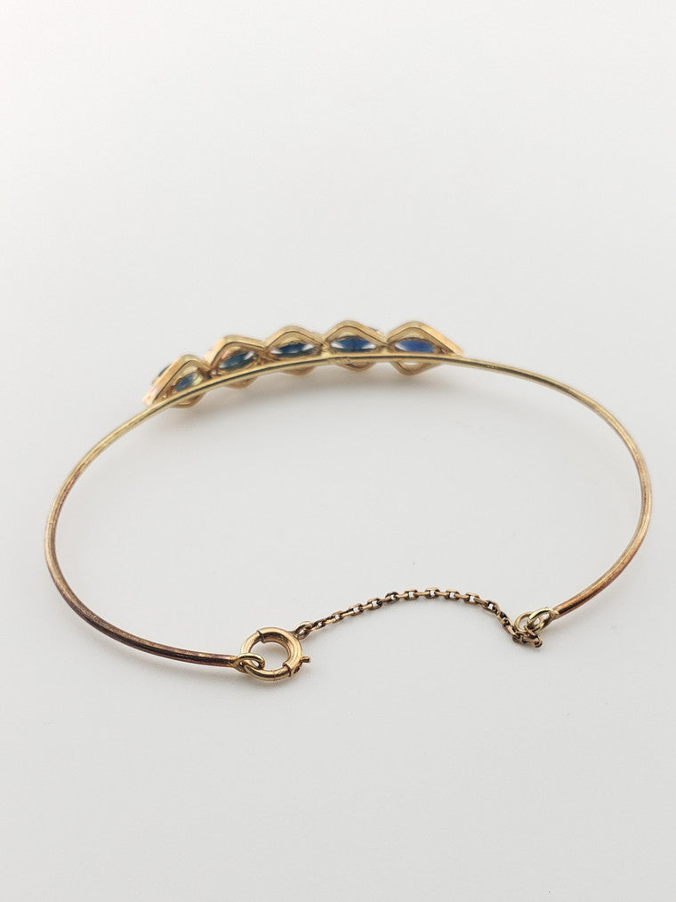 Marquise Sapphire Chain Bangle