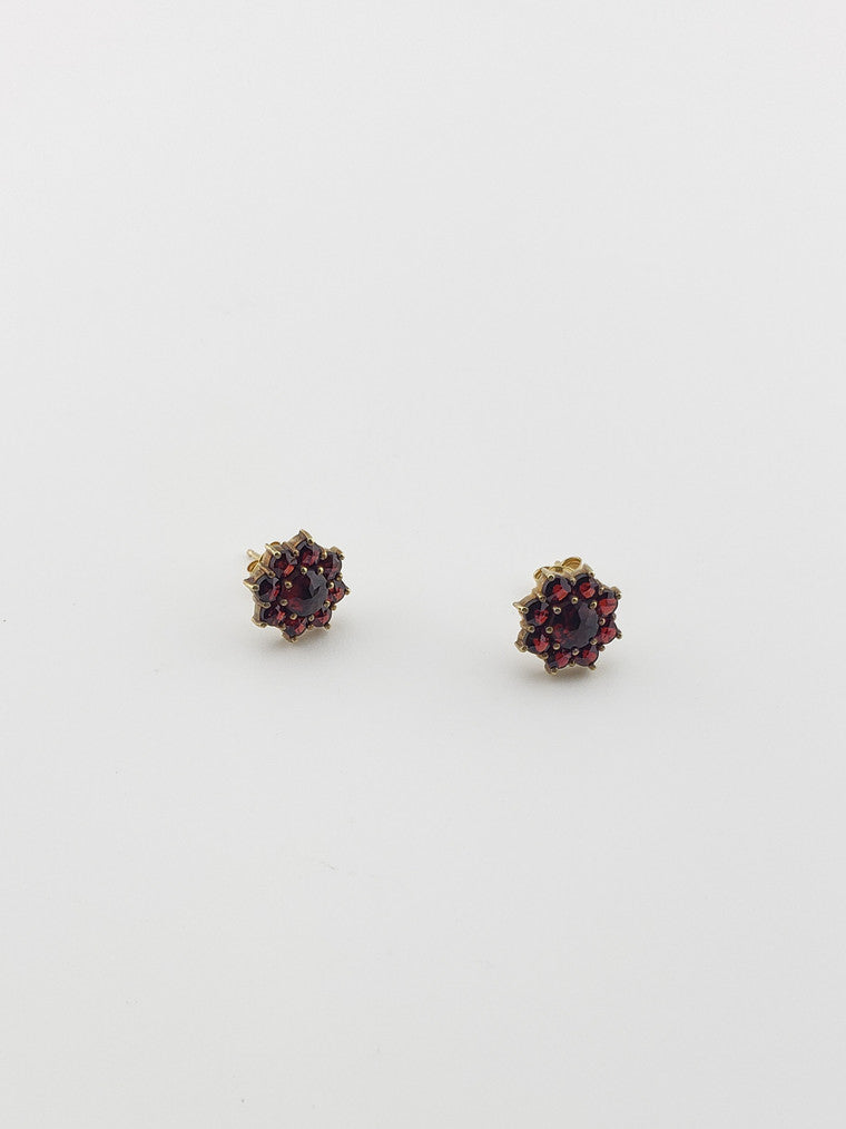 Small Garnet Star Studs