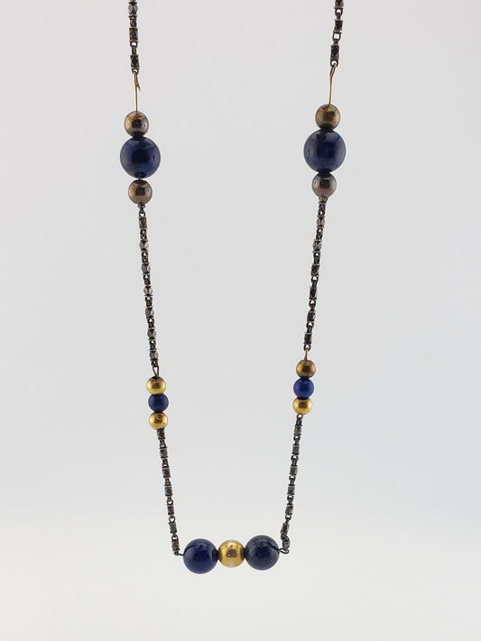 Antique Lapis Bead Necklace