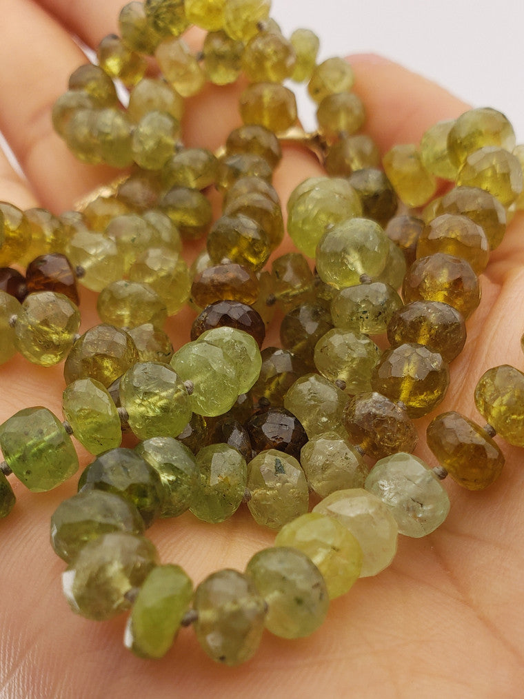 GF Faceted Green Garnet Strand