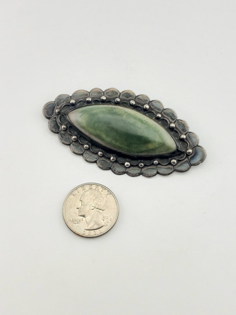 Green Onyx Brooch