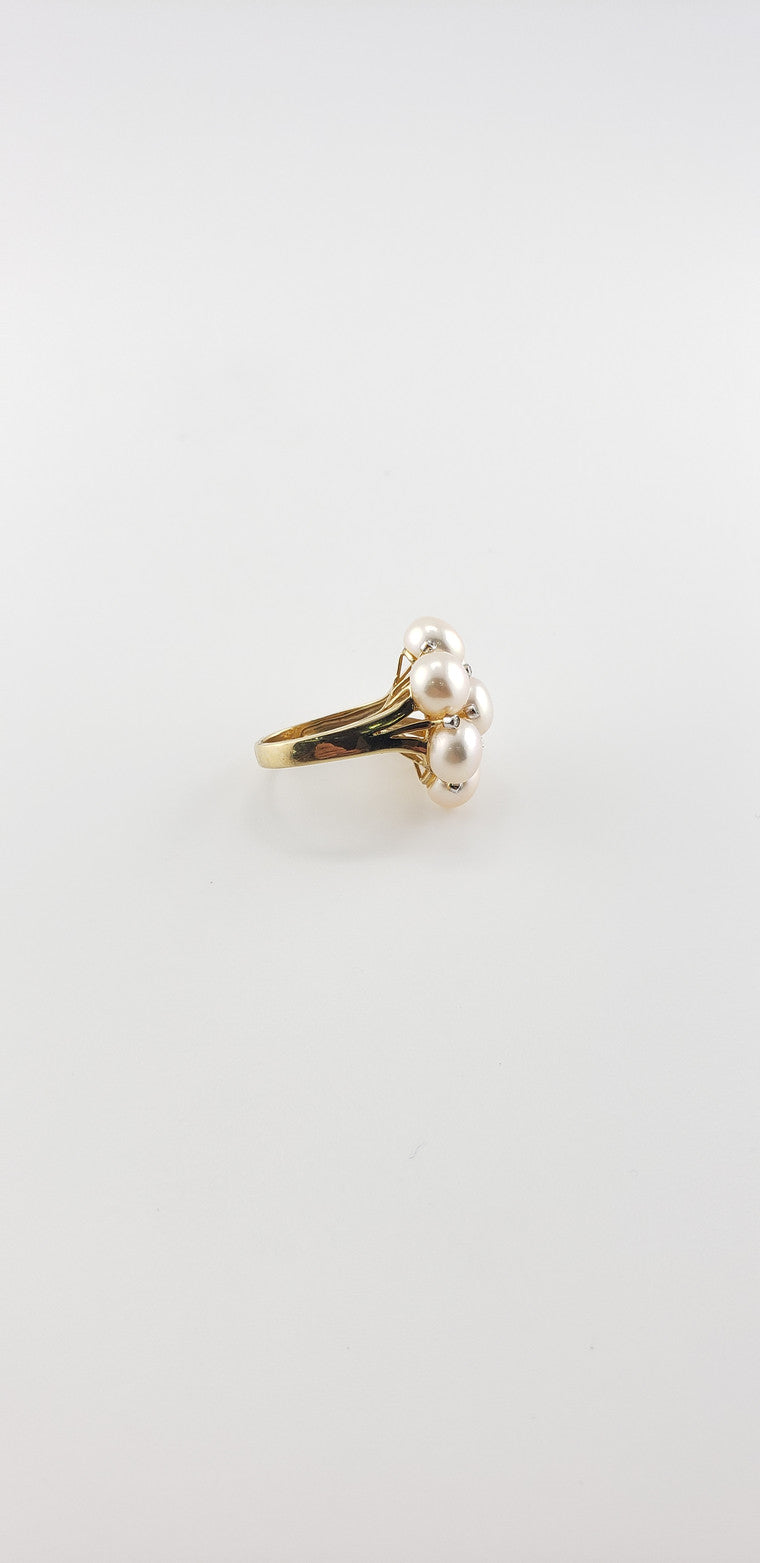 Pink Pearl Cluster Ring