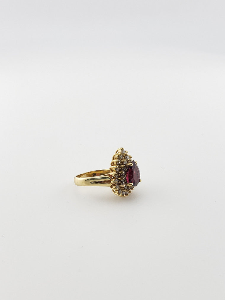 Pear Garnet Ring