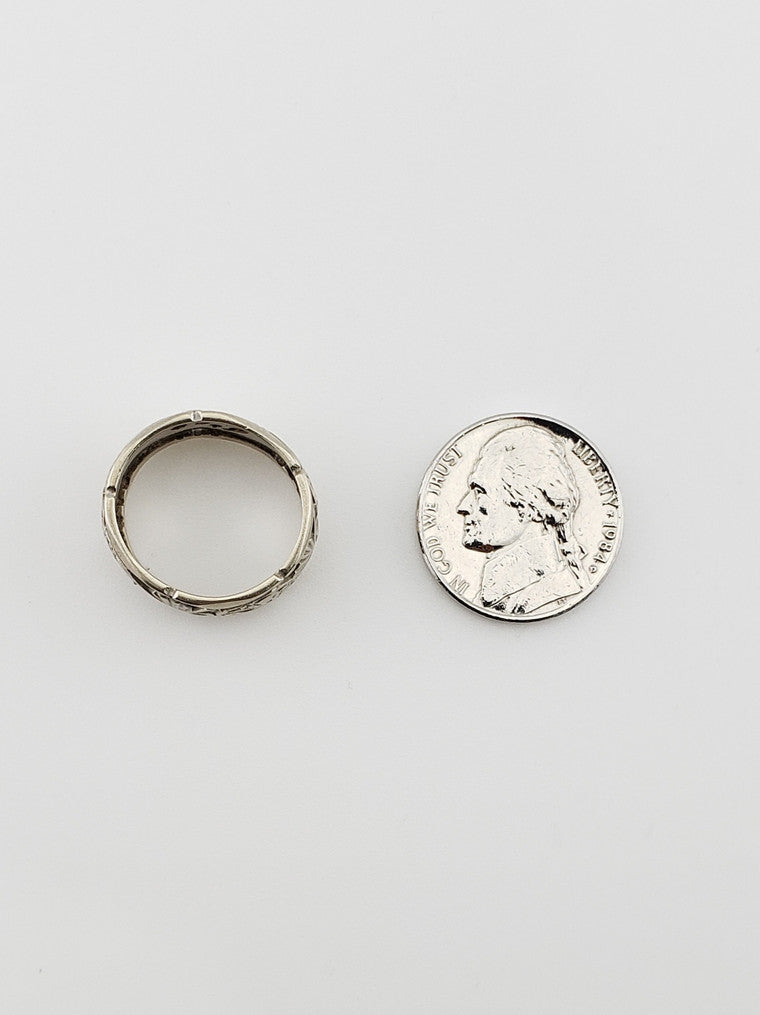 White Gold Filigree Band