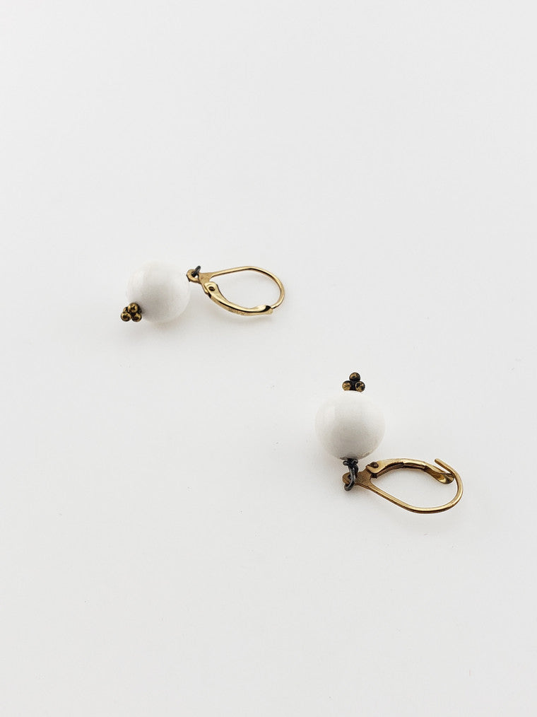 GF White Jade Earrings