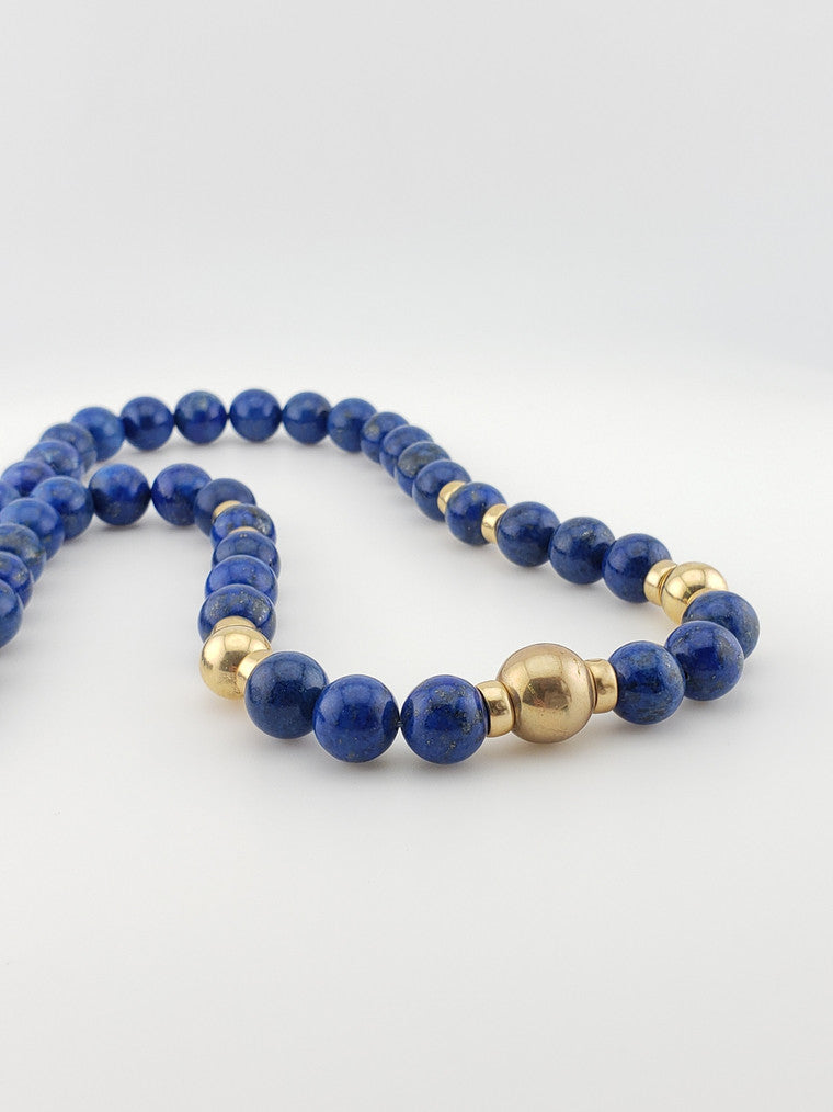Large Lapis w/ Rondel Strand