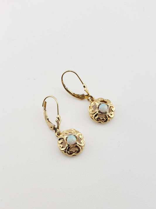 18k Opal Filigree Earrings
