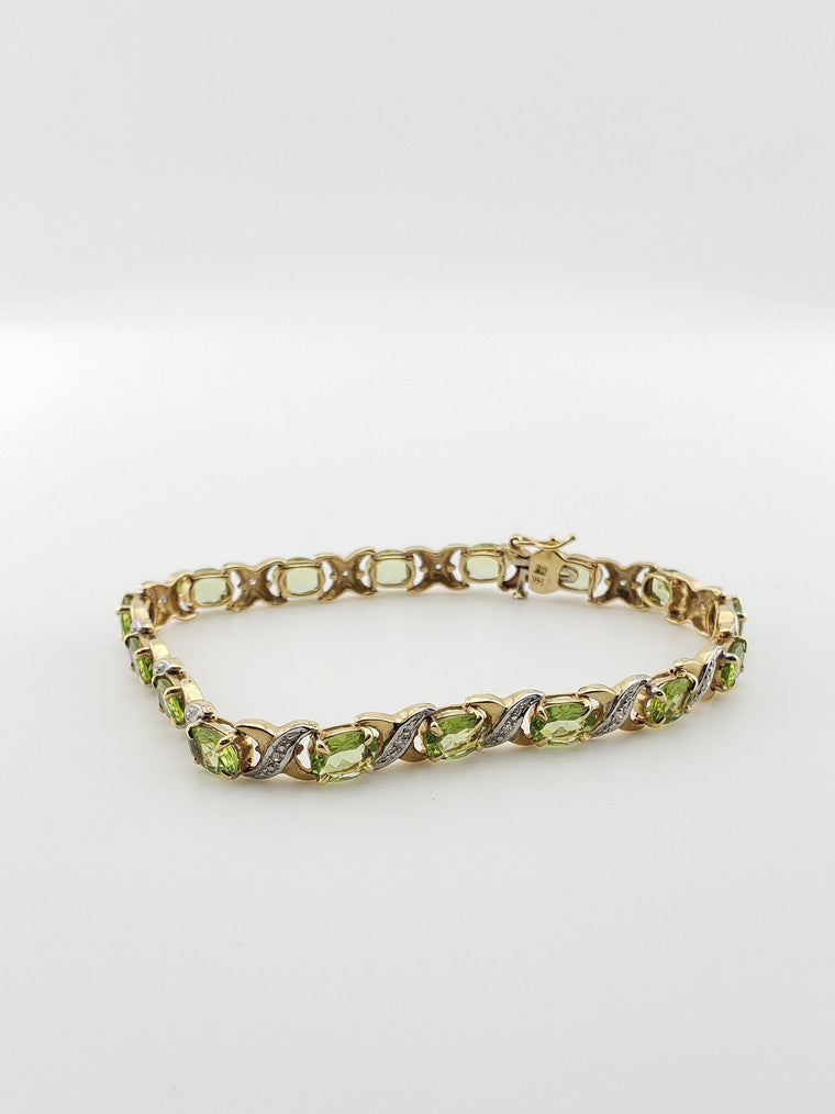 Peridot and Diamond Bracelet