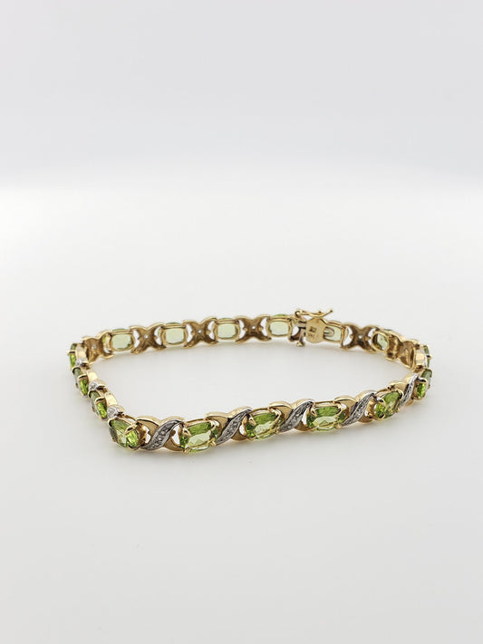 Peridot and Diamond Bracelet