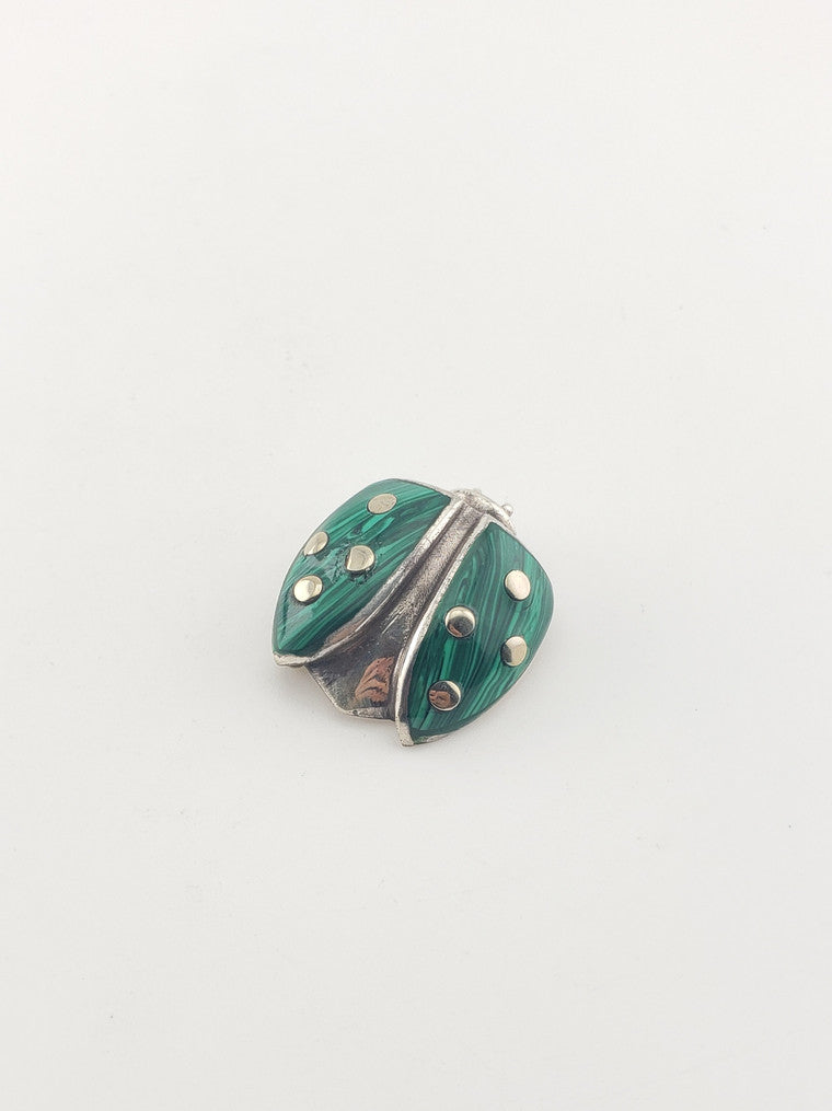Malachite Ladybug Pin