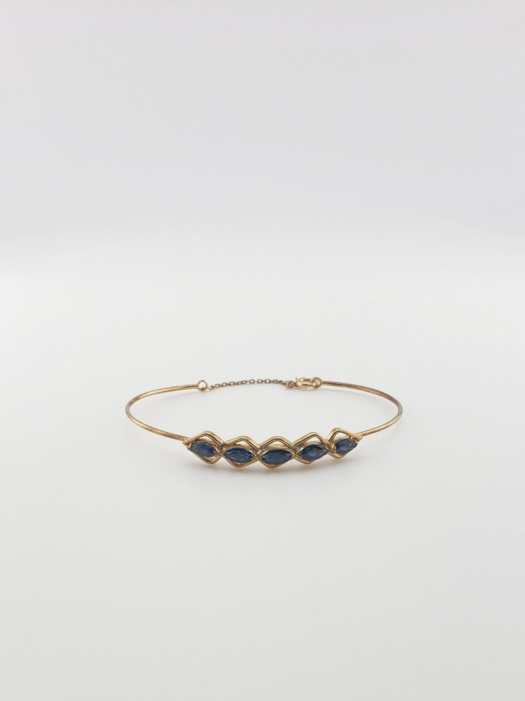 Marquise Sapphire Chain Bangle