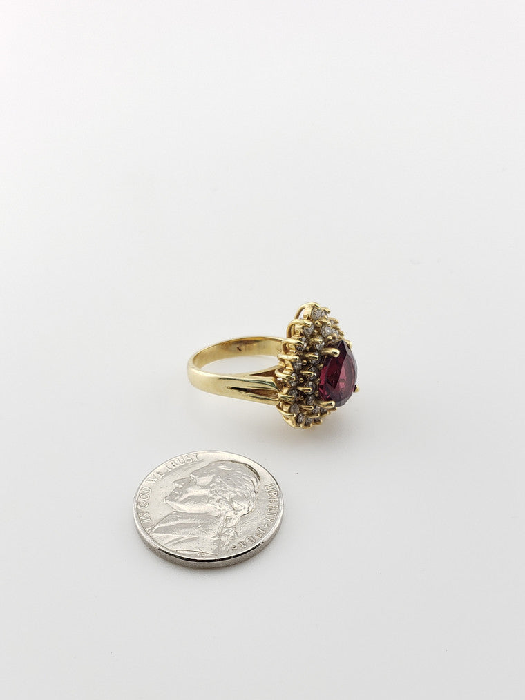 Pear Garnet Ring