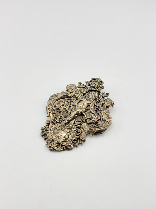 Vermeil Art Nouveau Cherub Pendant