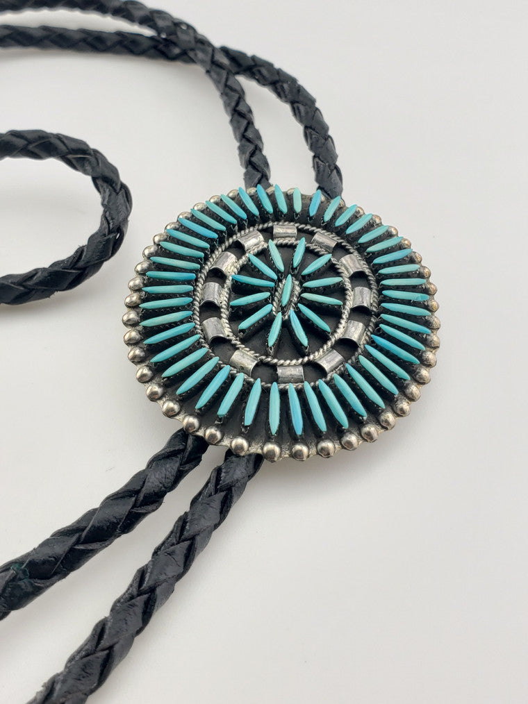 Vintage Navajo Turquoise Bolo Tie