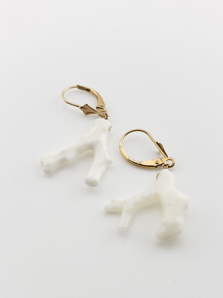 White Coral Earrings
