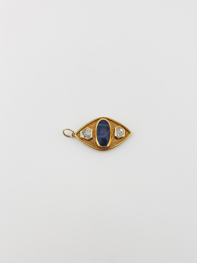 Boulder Opal & Diamond Pendant