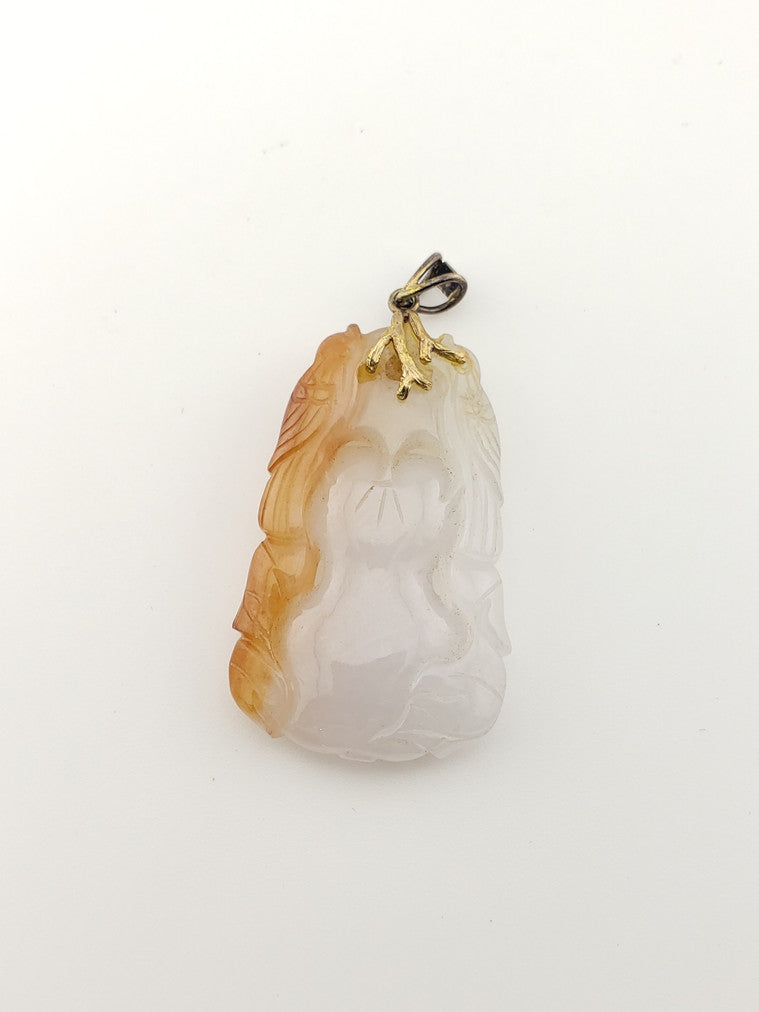 Lavendar + Red Jade Pendant