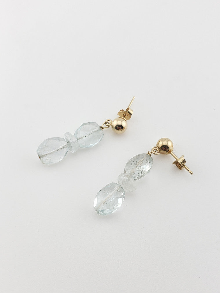 Aquamarine Bead Earrings
