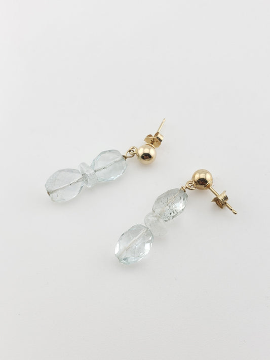 Aquamarine Bead Earrings