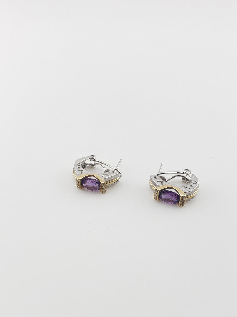 Two-Tone Amethyst Earrings