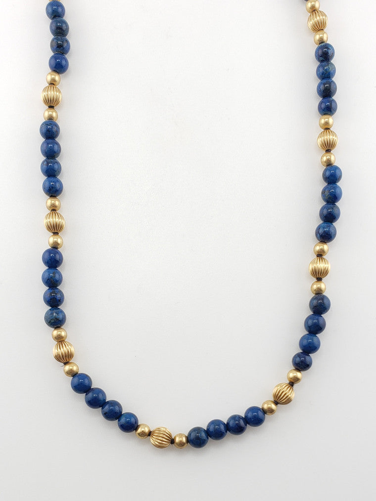 Lapis & Gold Strand 24"