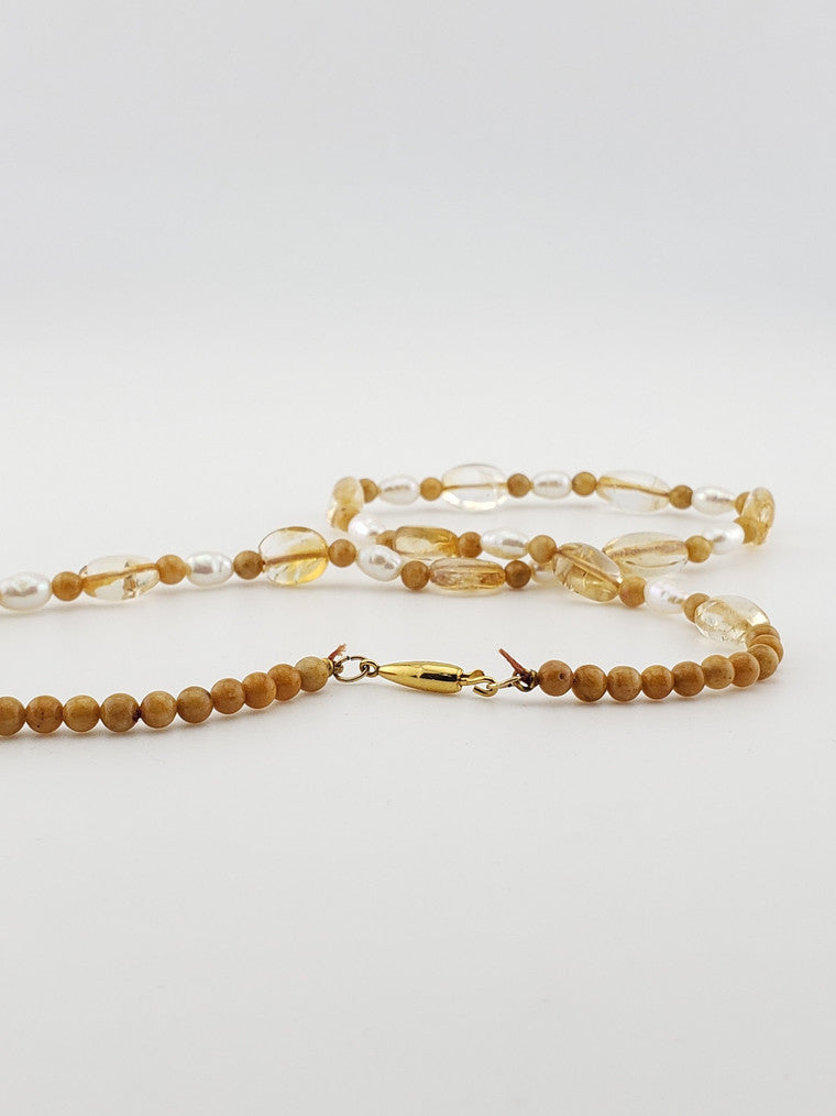 Citrine, Agate and Pearl Strand