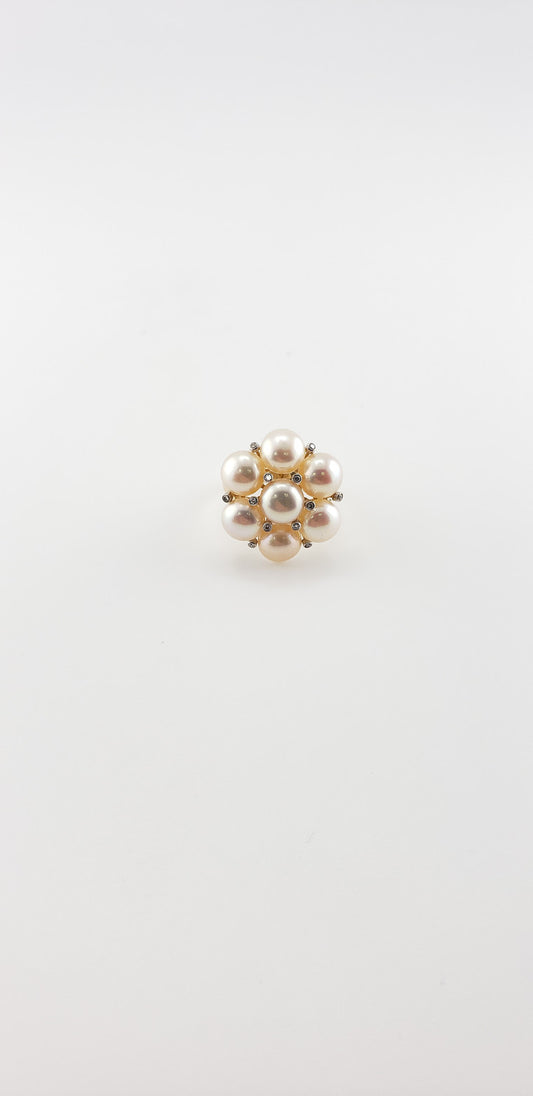 Pink Pearl Cluster Ring