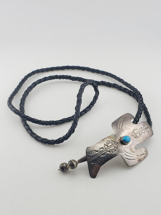 Vintage Cactus Turquoise Bolo Tie