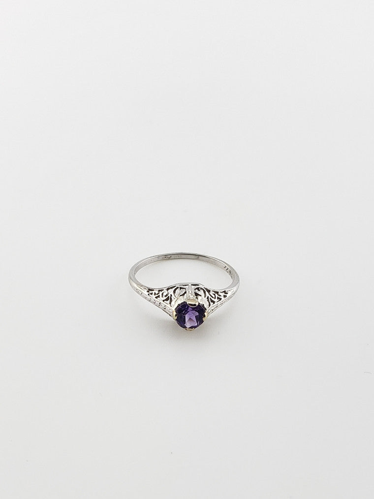 Filigree Amethyst Solitaire