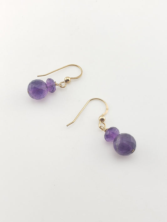 Gf Faceted Amethyst Earrings