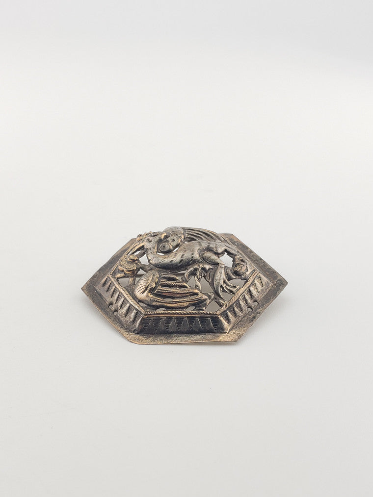 Silver Coin Phoenix Bird Pin