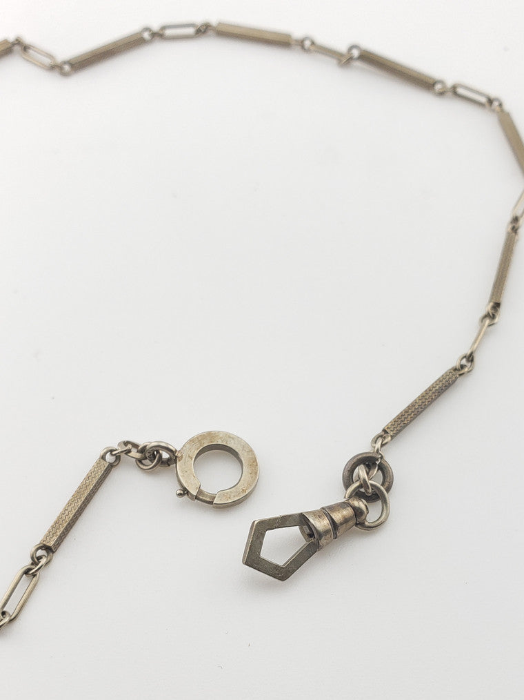 White Gold Geometric Clasp Chain
