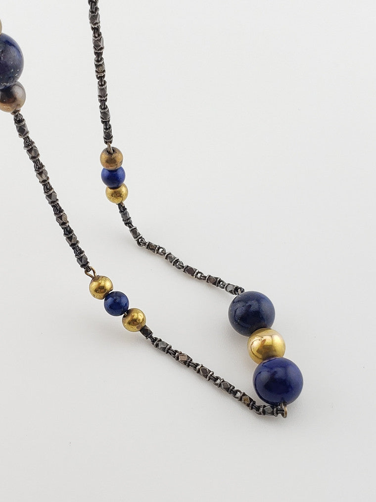 Antique Lapis Bead Necklace