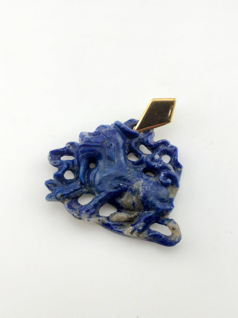 Lapis Dog Pendant