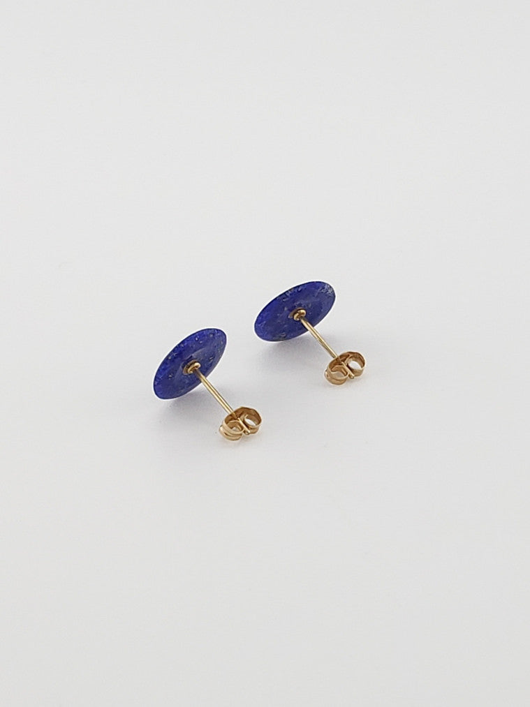 Round Lapis Earring Studs