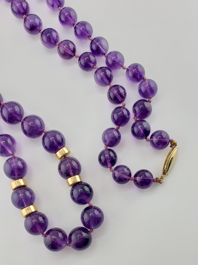 Amethyst Knotted Bead Necklace