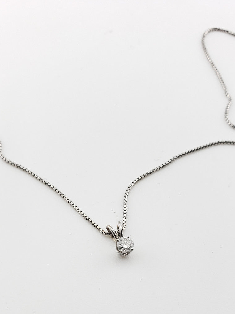 Diamond Solitaire WG Necklace