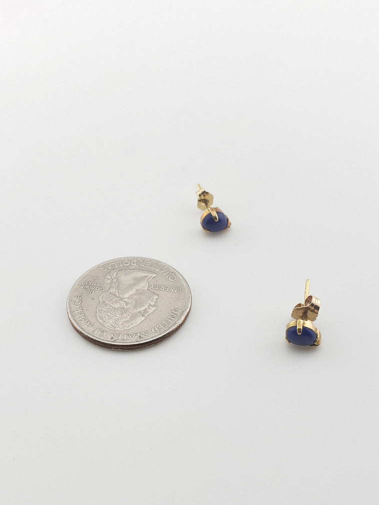 Lapis Pear Studs