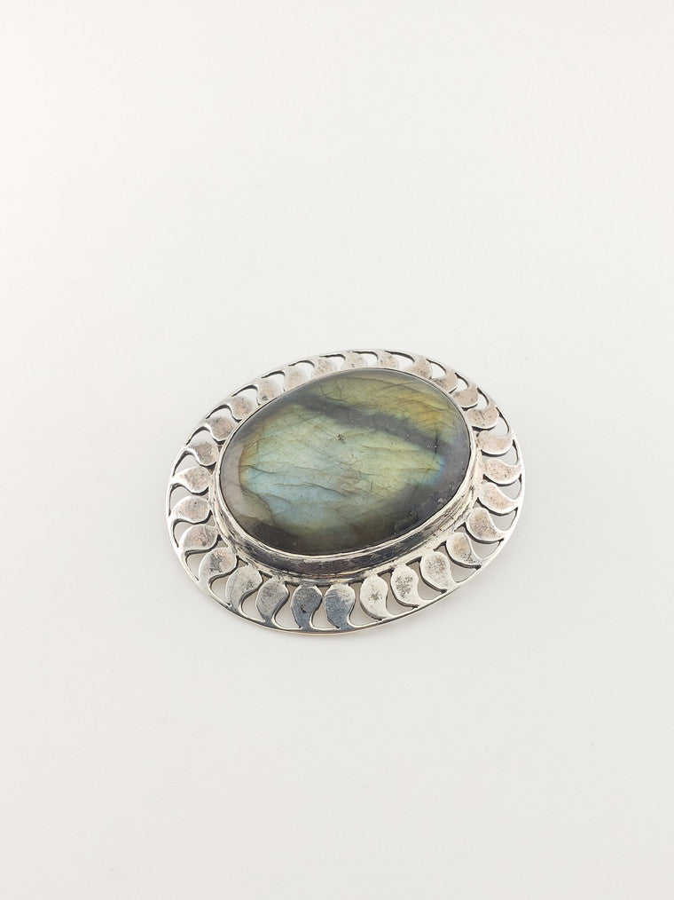 Labradorite Oval Brooch
