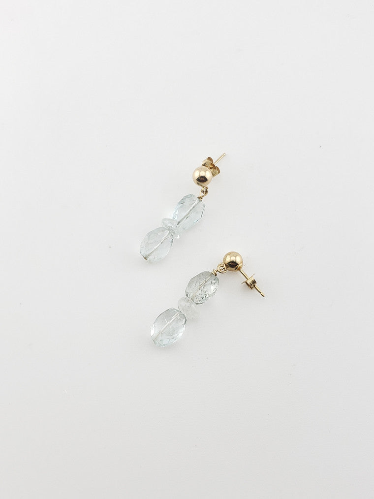 Aquamarine Bead Earrings
