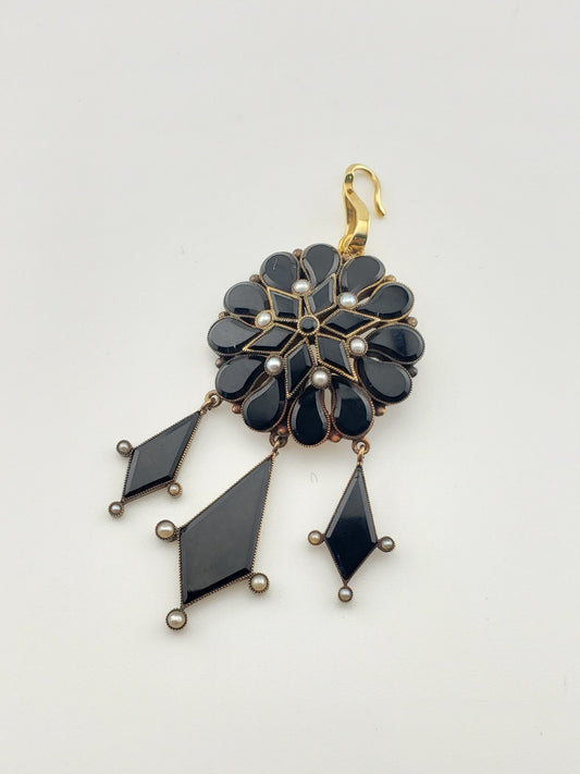 Antique Black Onyx Pendant
