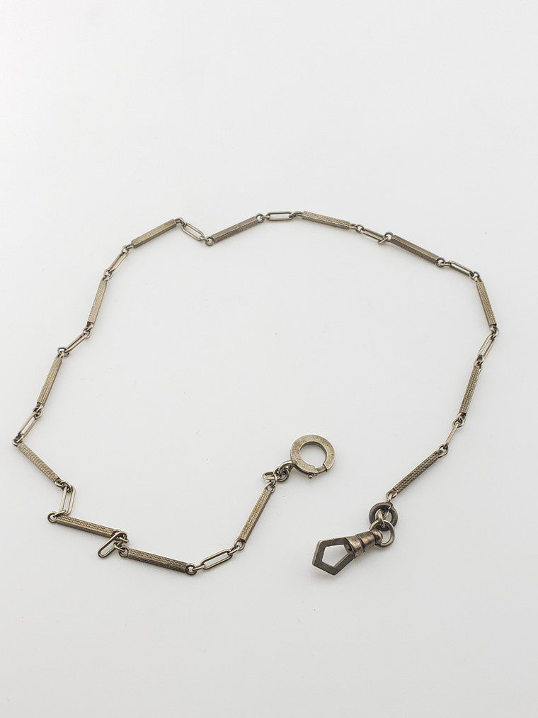 White Gold Geometric Clasp Chain