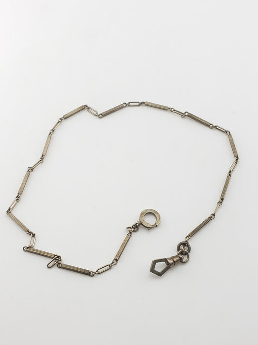 White Gold Geometric Clasp Chain