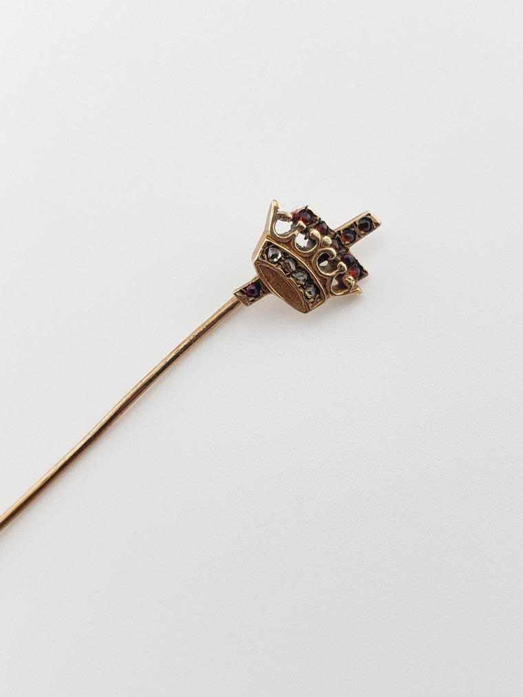 Crown and Cross Stickpin